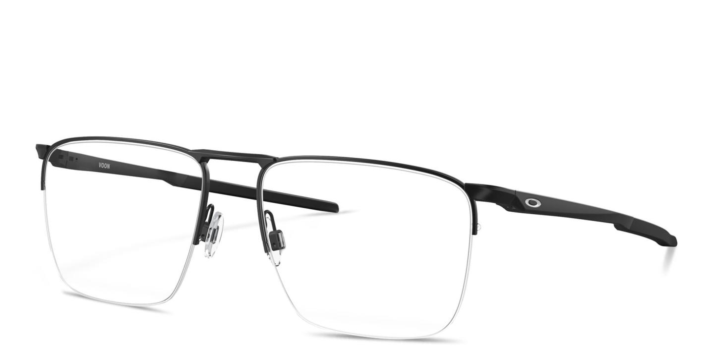 Oakley Voon Wide Half-Rim Square Eyeglasses in Black – Product Photo 1