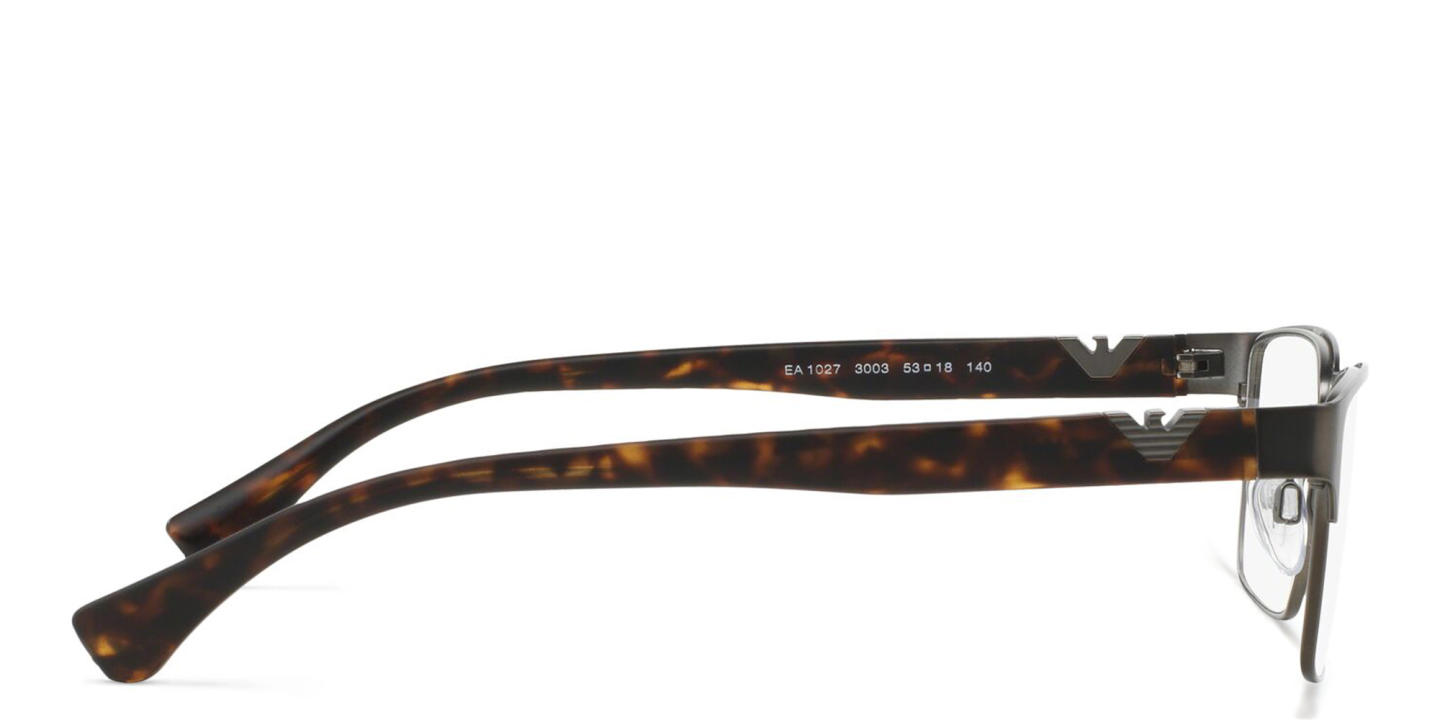 Emporio Armani Rectangle Eyeglasses in Matte Gunmetal – Product Photo 2