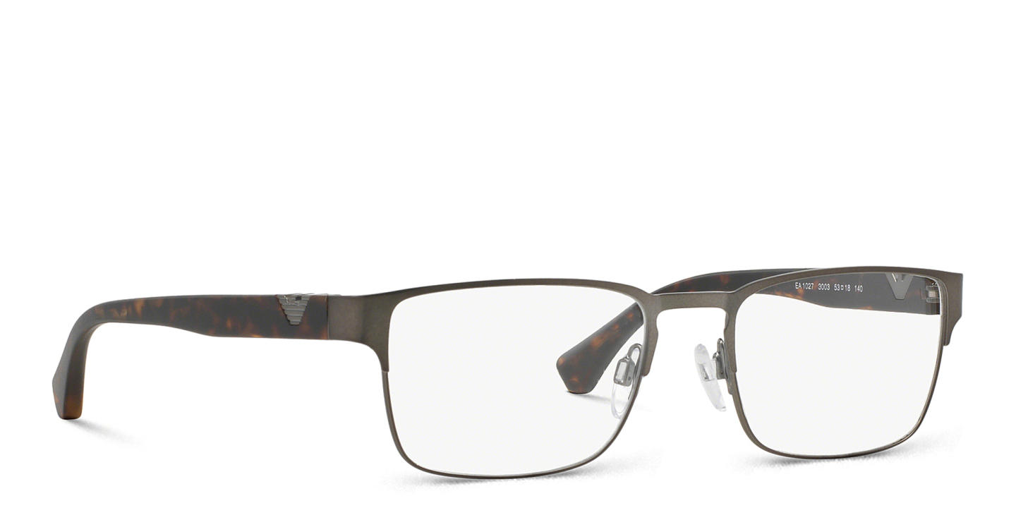 Emporio Armani Rectangle Eyeglasses in Matte Gunmetal – Product Photo 3