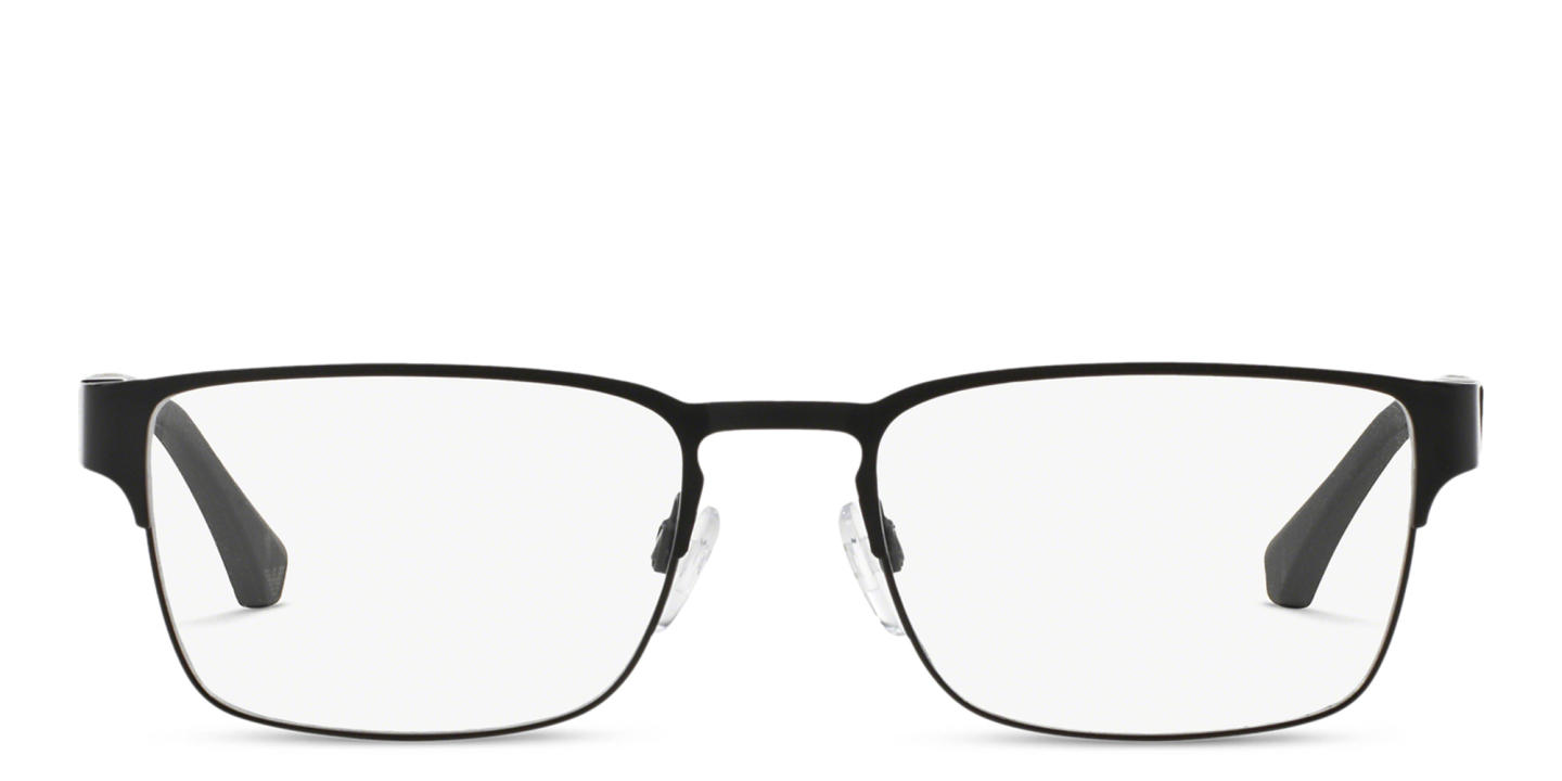 Emporio Armani Wide Rectangle Eyeglasses in Black – Product Photo 0