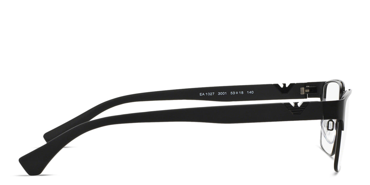 Emporio Armani Wide Rectangle Eyeglasses in Black – Product Photo 2