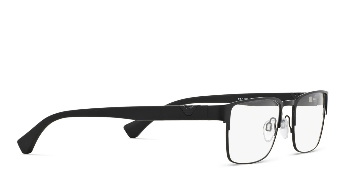 Emporio Armani Wide Rectangle Eyeglasses in Black – Product Photo 3