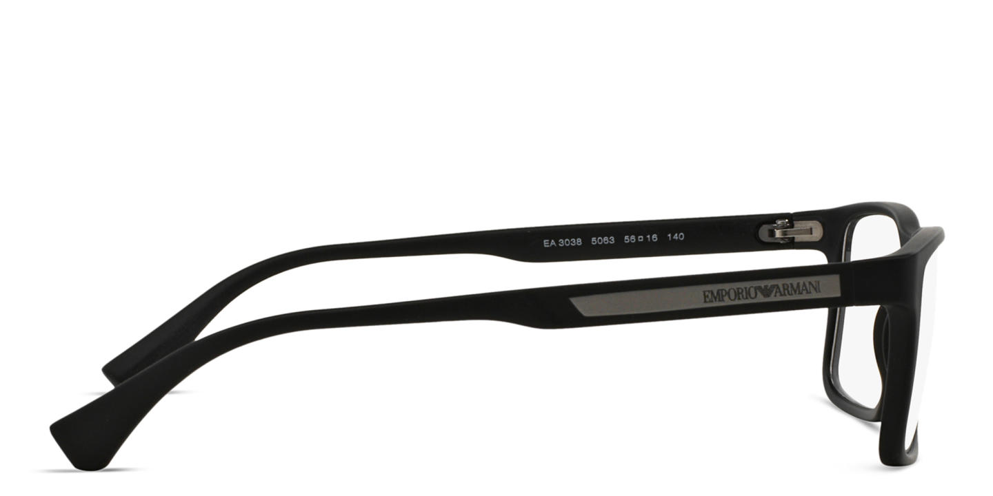 Emporio Armani Wide Rectangle Eyeglasses in Black – Product Photo 2