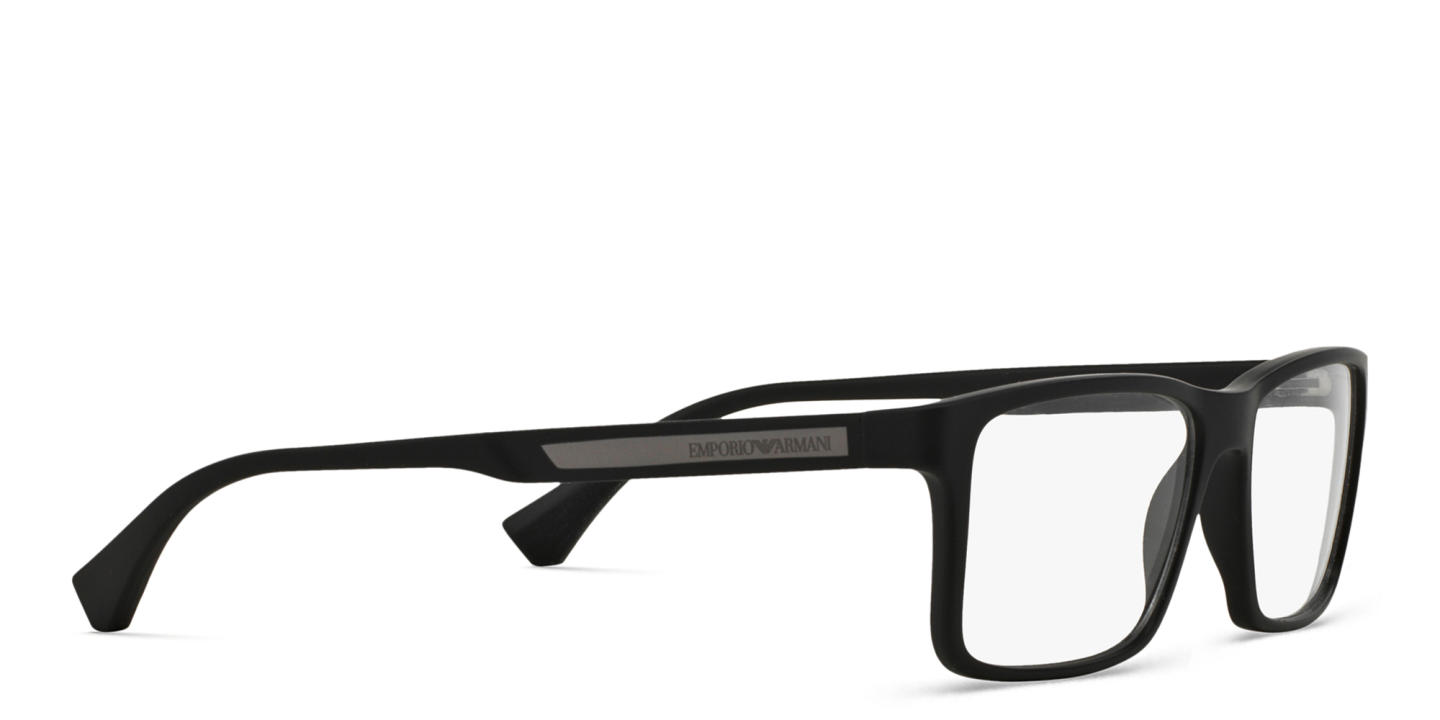 Emporio Armani Wide Rectangle Eyeglasses in Black – Product Photo 3