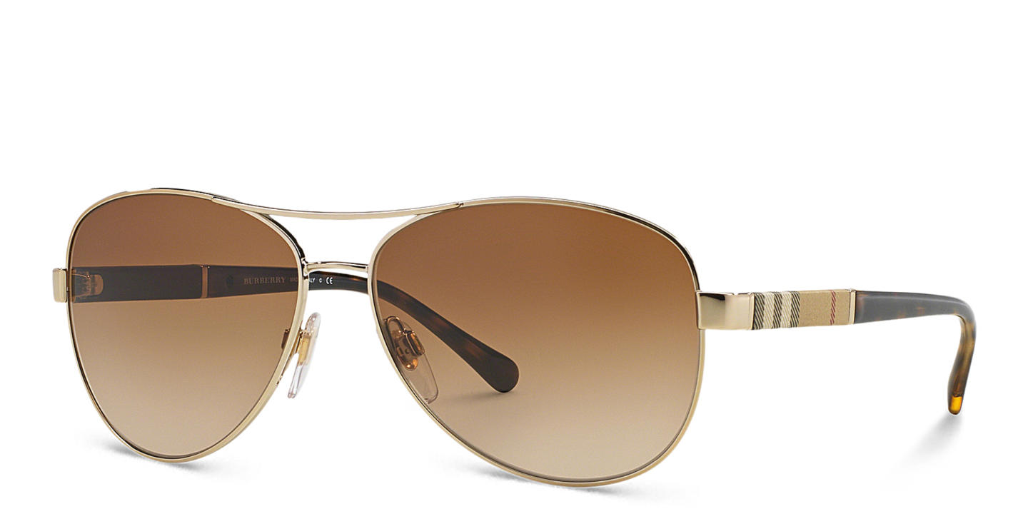 BURBERRY Pilot Sunglasses in Light Gold – Product Photo 1