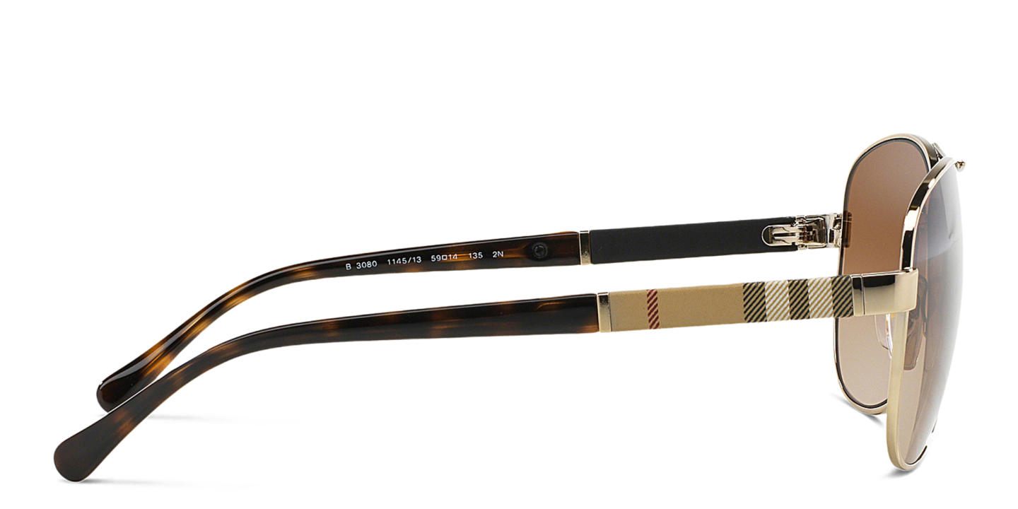 BURBERRY Pilot Sunglasses in Light Gold – Product Photo 2