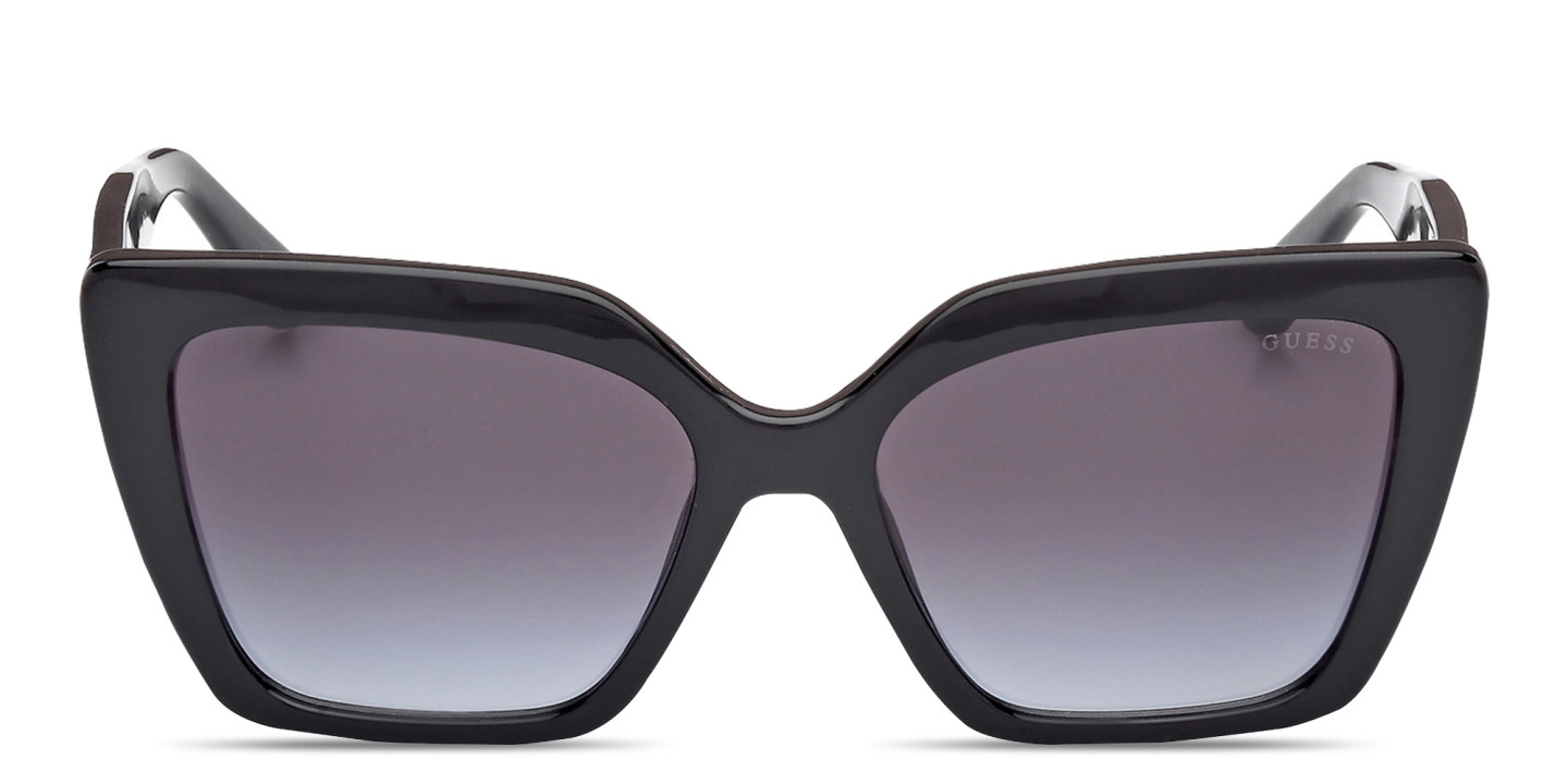 Guess Embellished Sunglasses Guess GF0411 01B Oval Sunglasses Black Gold Rhinestone Smoke  main image 2