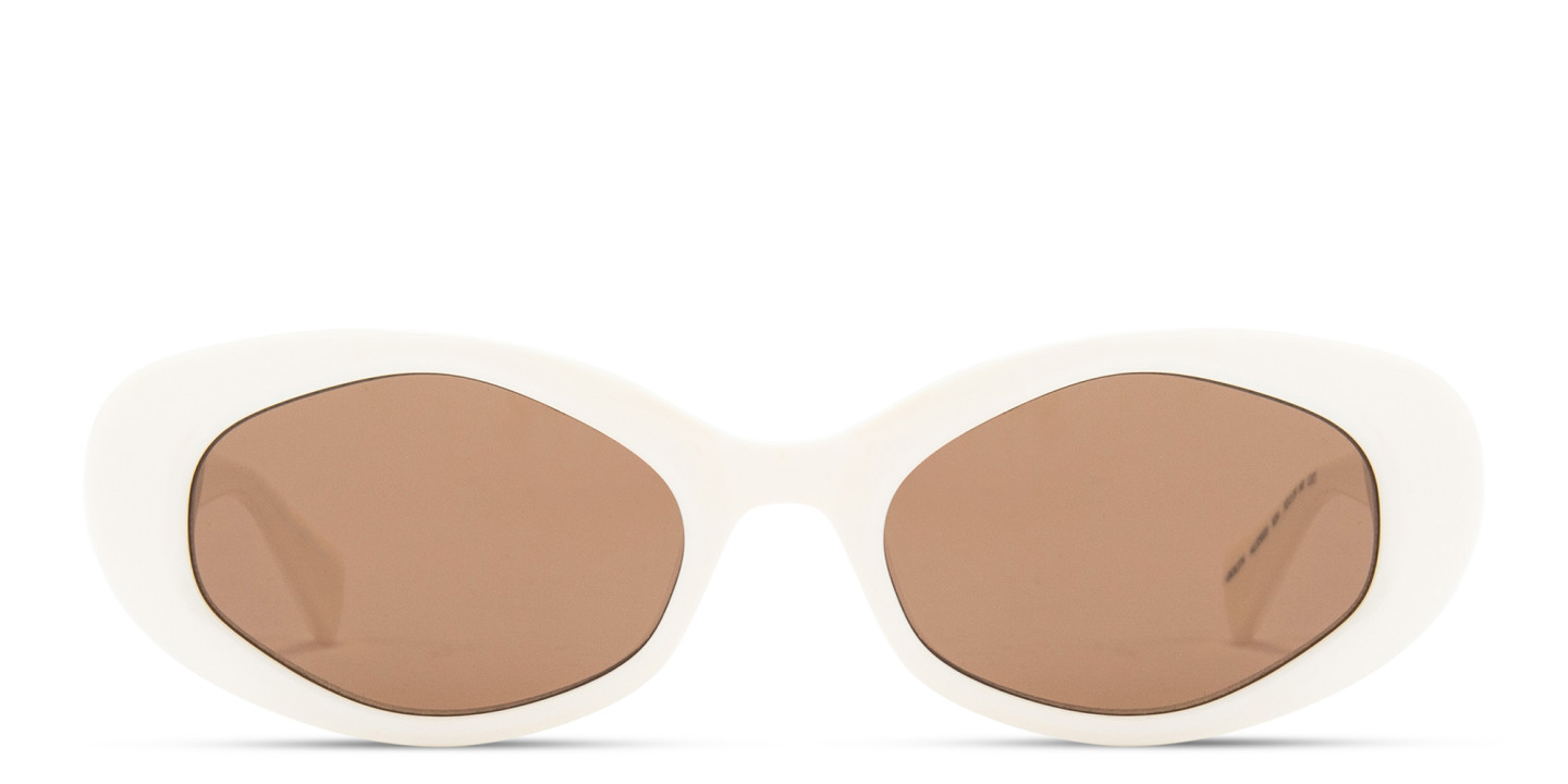 Cream Oval Sunglasses Cream Oval Sunglasses for Low Nose Bridge | Hyesun – Hyesun  main image 3