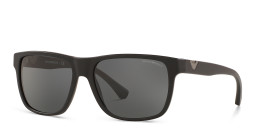 Emporio Armani Square Sunglasses in Matte Black – Product Photo 2