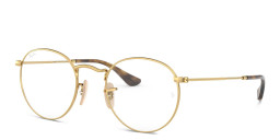 Shop Ray-Ban Round Metal Optics Eyeglasses in Gold online.