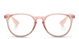 Ray-Ban Erika Round Eyeglasses in Transparent Pink – Product Photo 1
