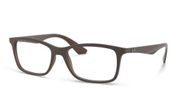 Ray-Ban Unisex Rectangle Eyeglasses in Transparent Brown – Product Photo 2