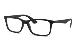 Shop Ray-Ban Optics Unisex Rectangle Eyeglasses in Black online.