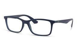 Ray-Ban Unisex Rectangle Eyeglasses in Transparent Blue – Product Photo 2