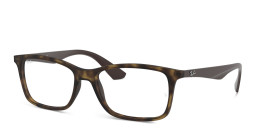 Shop Ray-Ban Optics Unisex Rectangle Eyeglasses in Havana online.