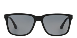 Shop Emporio Armani Square Sunglasses in Rubber Black online.