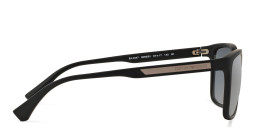 Shop Emporio Armani Square Sunglasses in Rubber Black online.