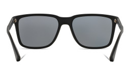 Shop Emporio Armani Square Sunglasses in Rubber Black online.