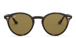 Shop Ray-Ban Unisex Round Sunglasses in Light Havana/Brown online.