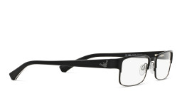 Shop Emporio Armani Unisex Rectangle Eyeglasses in Black online.