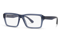 Emporio Armani Wide Rectangle Eyeglasses in Shiny Transparent Blue – Product Photo 3