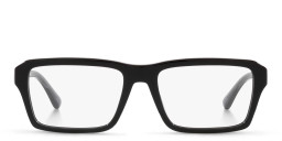 Emporio Armani Wide Rectangle Eyeglasses in Shiny Black – Product Photo 2