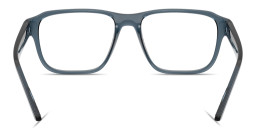 Shop Prada Linea Rossa Logo Signature Irregular Eyeglasses in Transparent Azure online.