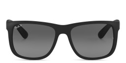 Shop Ray-Ban Justin Square Sunglasses in Black online.