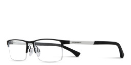 Emporio Armani Logo-Engraved Half-Rim Rectangle Eyeglasses in Rubber Black – Product Photo 2