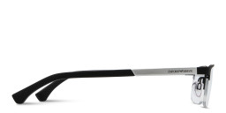 Emporio Armani Logo-Engraved Half-Rim Rectangle Eyeglasses in Rubber Black – Product Photo 3