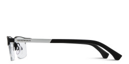 Emporio Armani Logo-Engraved Half-Rim Rectangle Eyeglasses in Rubber Black – Product Photo 4