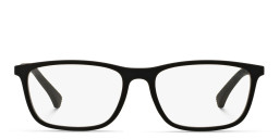 Emporio Armani Rectangle Eyeglasses in Rubber Black – Product Photo 1