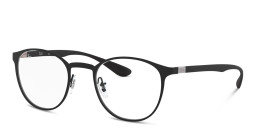 Shop Ray-Ban Optics Unisex Panthos Eyeglasses in Black online.