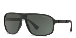 Shop Emporio Armani Square Sunglasses in Matte Black online.