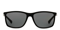 Emporio Armani Rectangle Sunglasses in Rubber Black/Grey – Product Photo 1