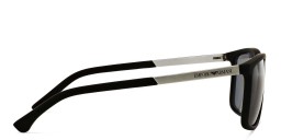 Emporio Armani Rectangle Sunglasses in Rubber Black – Product Photo 3