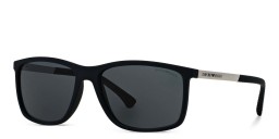 Emporio Armani Rectangle Sunglasses in Blue – Product Photo 2