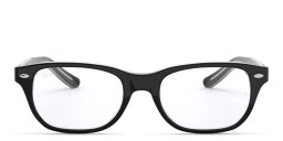 Ray-Ban Kids Rectangle Eyeglasses in Black On Transparent – Product Photo 1
