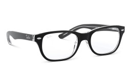 Ray-Ban Kids Rectangle Eyeglasses in Black On Transparent – Product Photo 4