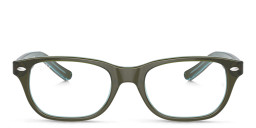 Ray-Ban Kids Rectangle Eyeglasses in Transparent Green – Product Photo 1