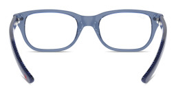 Ray-Ban Logo Kids Rectangle Eyeglasses in Transparent Blue – Product Photo 4