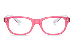 Ray-Ban Logo Kids Rectangle Eyeglasses in Pink – Product Photo 1