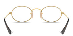 Shop Ray-Ban Oval Optics Unisex Eyeglasses in Polished Arista Gold online.