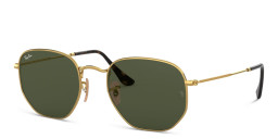 Shop Ray-Ban Hexagonal Flat Lenses Sunglasses in Gold online.