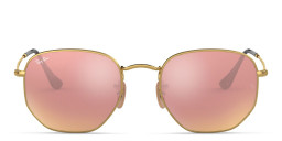 Ray-Ban Hexagonal Flat Lenses Sunglasses in Gold/Copper Flash – Product Photo 3