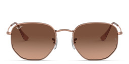 Shop Ray-Ban Hexagonal Flat Lenses Sunglasses in Copper/Pink Gradient Brown online.
