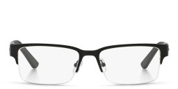 Shop Armani Exchange Rectangle Eyeglasses in Black online.