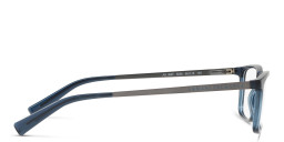 Armani Exchange Wide Rectangle Eyeglasses in Transparent Blue – Product Photo 3
