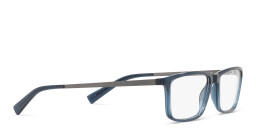 Armani Exchange Wide Rectangle Eyeglasses in Transparent Blue – Product Photo 4