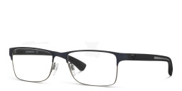 Emporio Armani Rectangle Eyeglasses in Rubber Blue & Gunmetal – Product Photo 3
